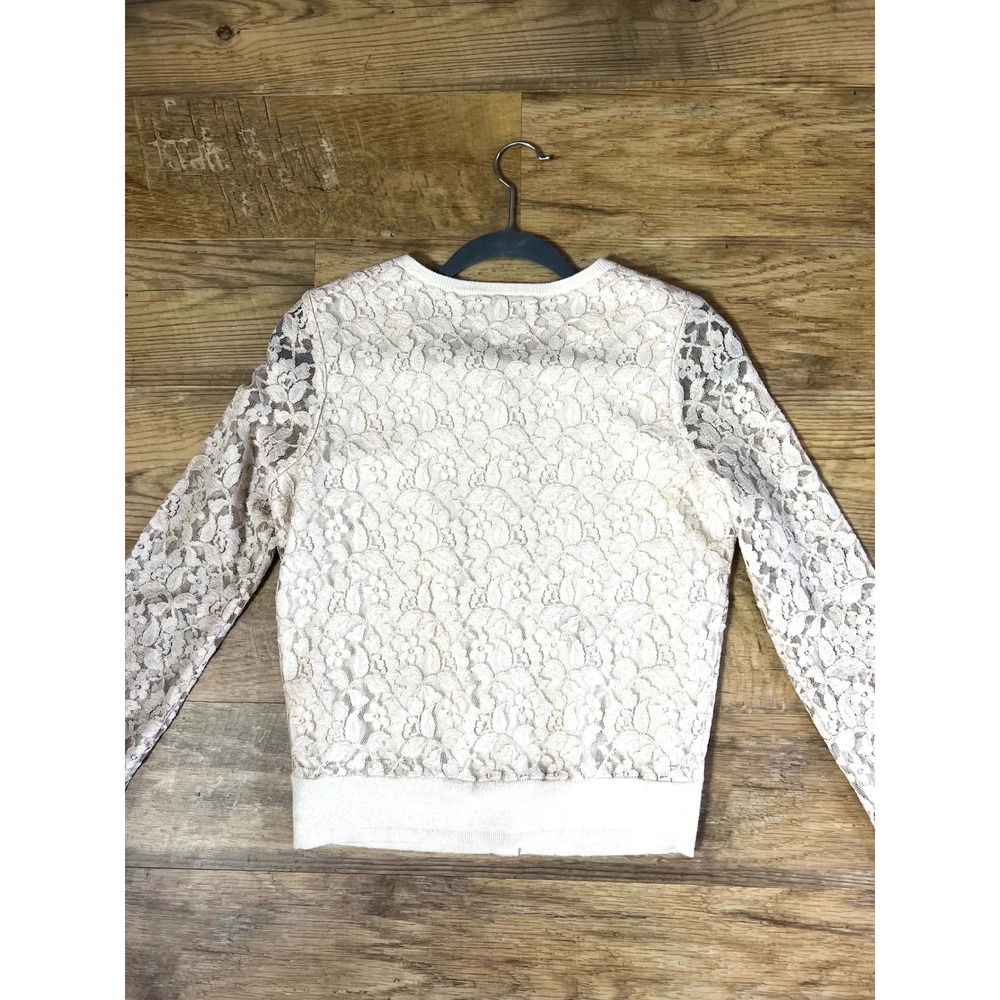 Lucky Brand Lace Button Up Cardigan Sweater Size Small boho Secretary Dainty - Picture 4 of 8
